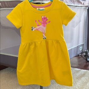 Epic Threads Yellow Dress with Pink Cat Design